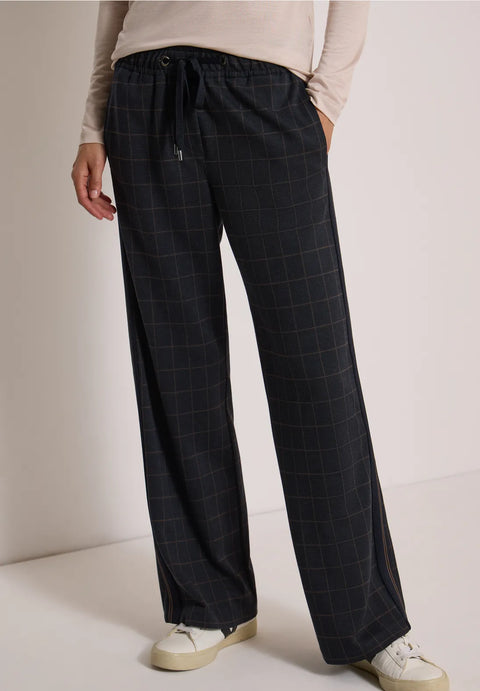 Cecil Wide Leg Trousers with check pattern