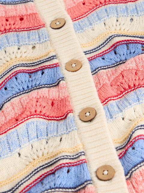 White Stuff Isabella Wavy Cardigan - Ivory Multi