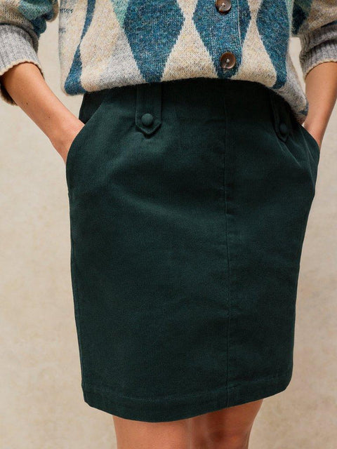 White Stuff Cora Cord Skirt - Dark Green