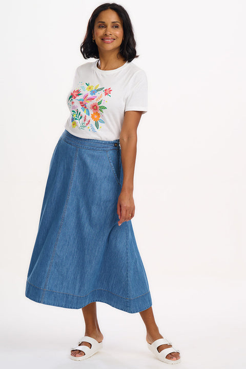 Sugarhill Maggie T Shirt - off white tropical hummingbird