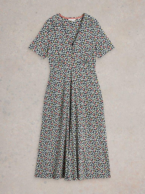 White Stuff Megan Jersey Dress - Blue Multi