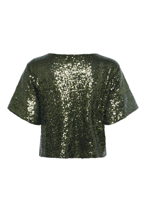 Kaffe Kamiranda Sequin Blouse - Ivy Green