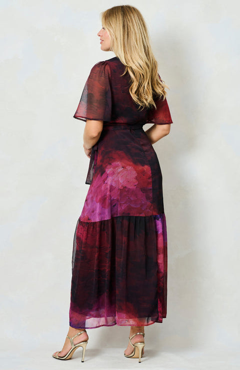 Hope & Ivy Gaia Dress Brusched Fuchia