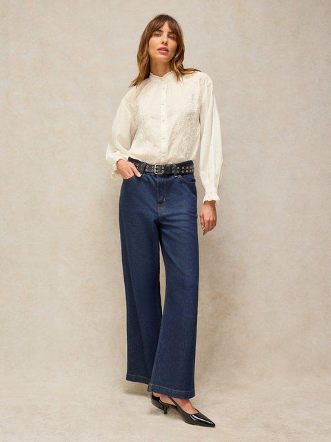 White Stuff Lily Embroidered Blouse - pale ivory