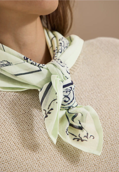 Cecil Cotton Paisley Print Bandana - Green