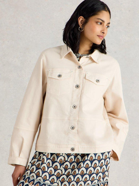 White Stuff Camille Denim Jacket - Light Natural