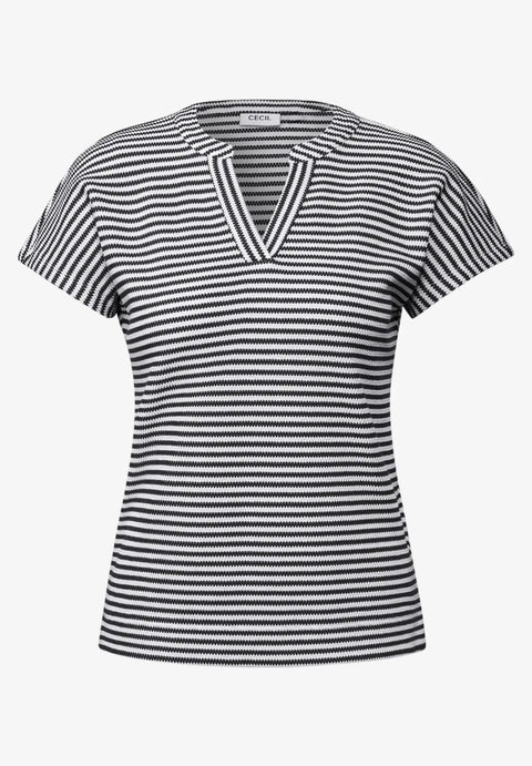 Cecil Striped structural T-shirt