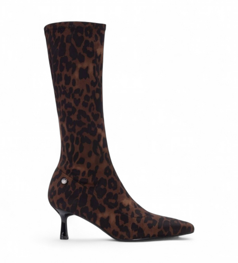 Xti Sock Boot Long  - Leopard Print