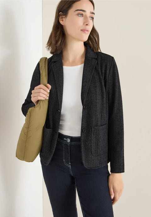 Cecil Black Herringbow Blazer