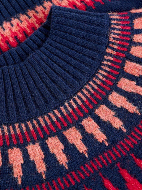 White Stuff Fiona Fairisle Jumper - Navy Multi