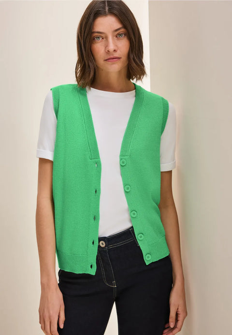 Cecil Fine Knit Vest - Neon Green