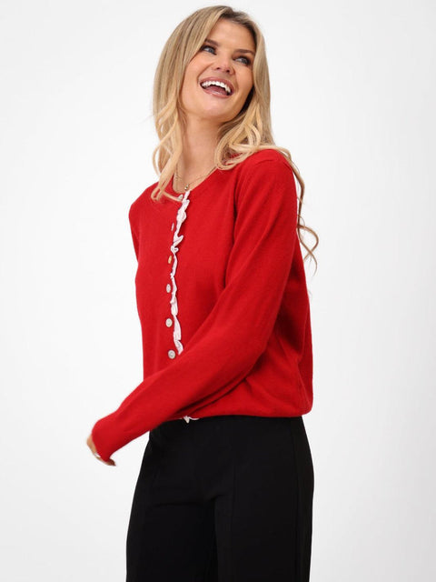 Kate & Pippa Lilah Cardigan In Red