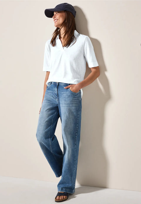 Cecil  Linen Look Polo Shirt