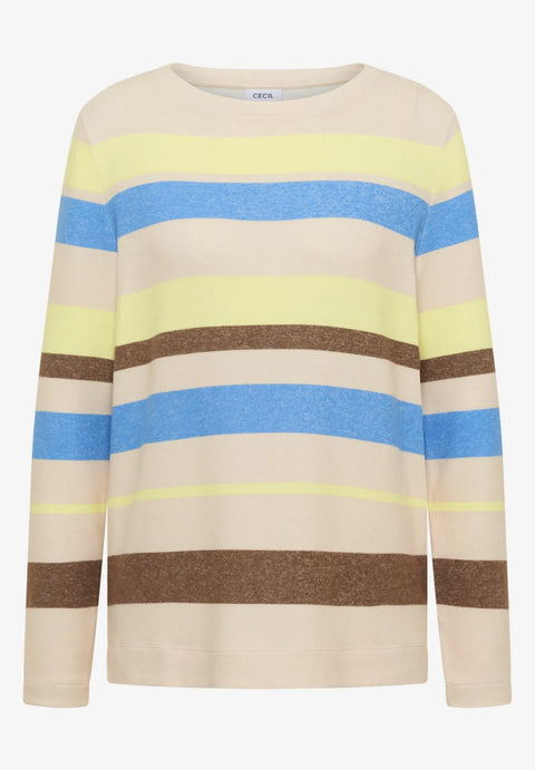 Cecil Multistripe Boatneck Knit