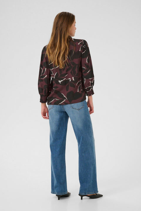 Kaffe Kamille Shirt - wine/black