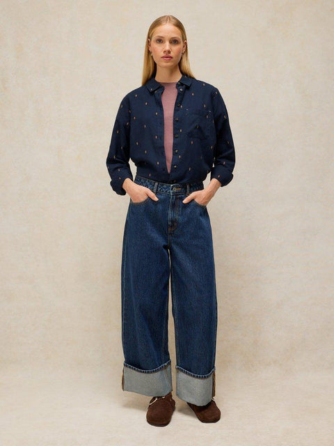 White Stuff Libby Organic Cotton Shirt - Navy
