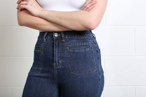 Rant & Rave Ada Wide Leg Jeans - mid wash