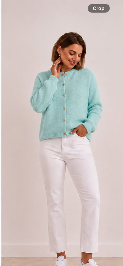 Mint Mohair Knit Cardigan