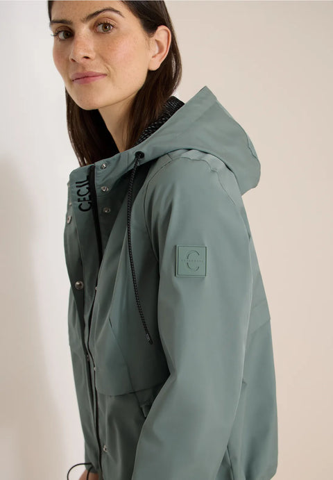 Cecil Windbreaker with Hoody - kelp green