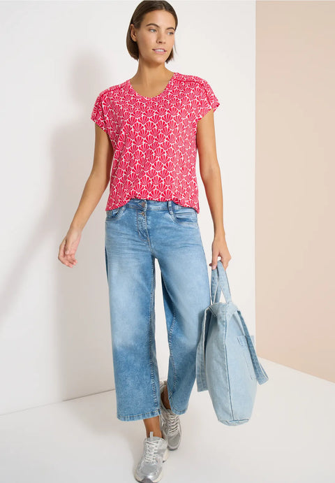 Cecil Short Sleeve T-Shirt with Lace Detail