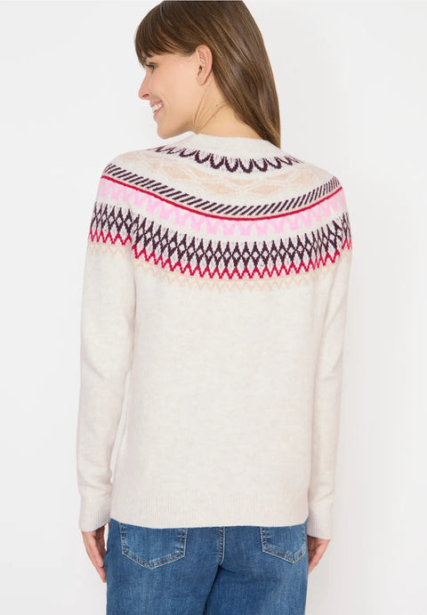 Cecil Cosy Norwegian Jumper - Eggshell Melange