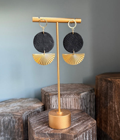 GG Designs - Black Fan Earrings