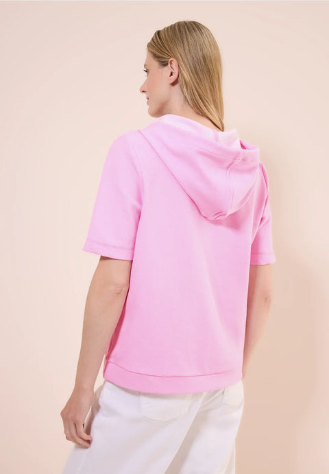 Cecil Short Sleeve Sweatshirt with Hood - Cherry Blossom