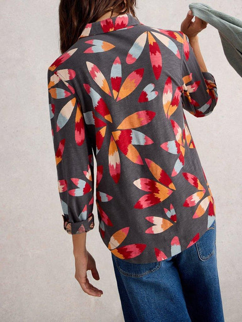 White Stuff Annie Jersey Shirt - Grey Print