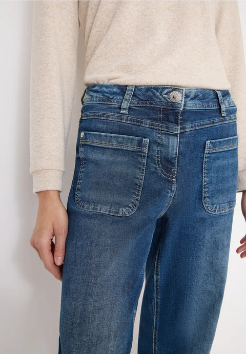 Cecil Neele Wide Leg Patch Pocket Jeans