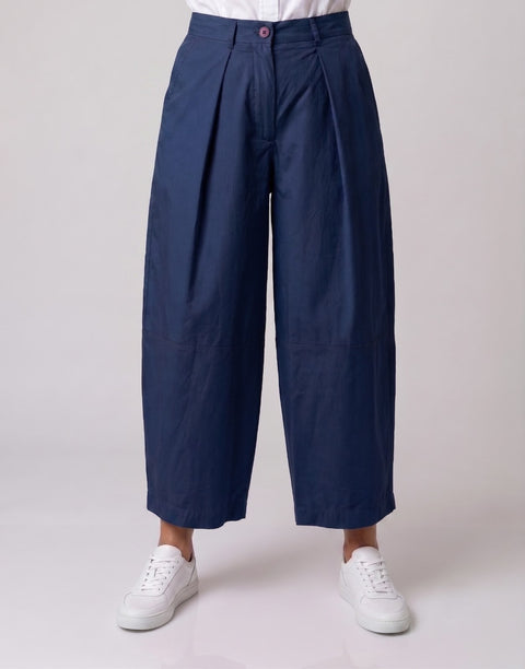 Kyla Cotton Trousers - Navy