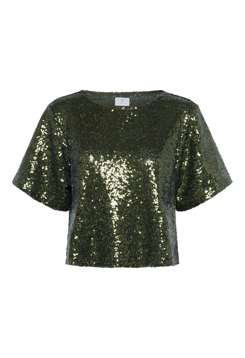 Kaffe Kamiranda Sequin Blouse - Ivy Green