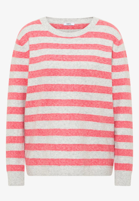 Cecil Melange Stripe Knit - Pumkin Orangw