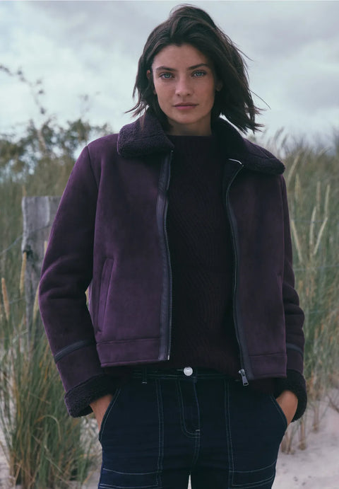 Cecil Suede Jacket - Grape