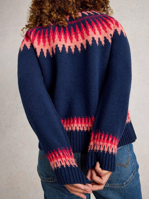 White Stuff Fiona Fairisle Jumper - Navy Multi