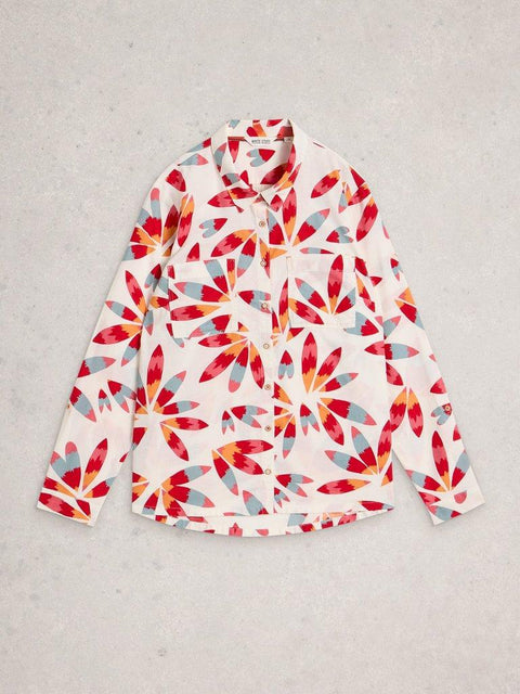White Stuff Sophie Organic Cotton Shirt - Ivory Multi