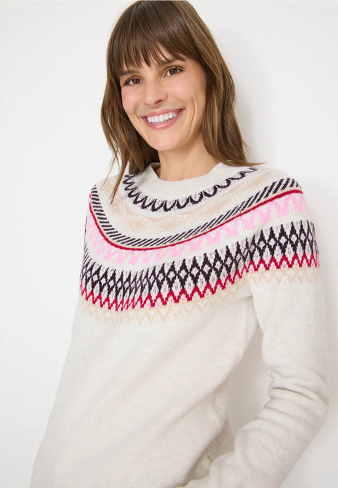 Cecil Cosy Norwegian Jumper - Eggshell Melange