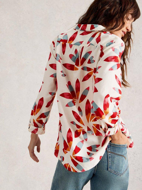 White Stuff Sophie Organic Cotton Shirt - Ivory Multi
