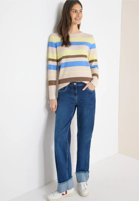 Cecil Multistripe Boatneck Knit