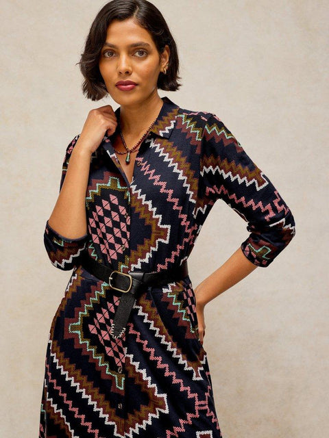 White Stuff Rua Dress - navy multi