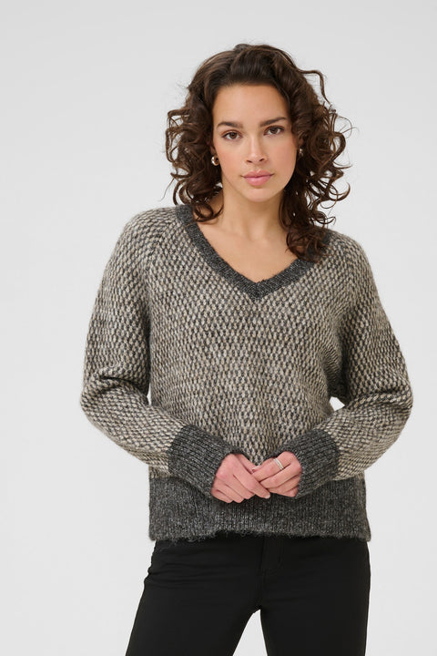 Kaffe Kamelinda Knit - Dark Grey Melange - Relaxed Fit