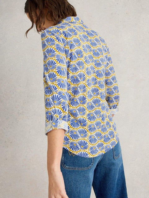White Stuff Annie Jersey Shirt - White Print