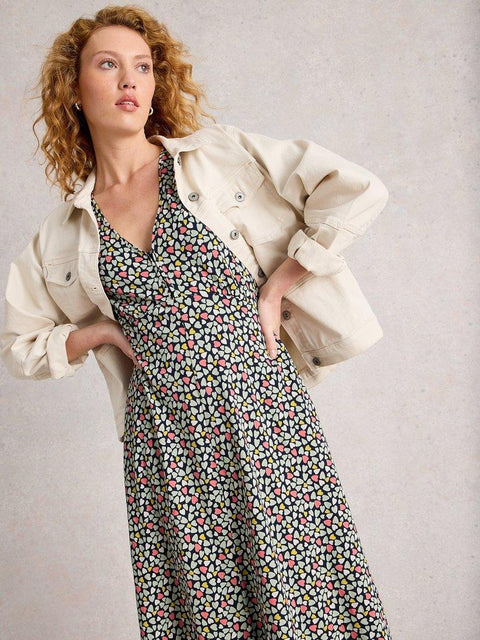 White Stuff Megan Jersey Dress - Blue Multi