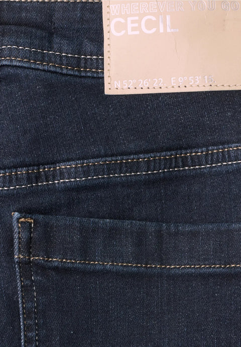Cecil Wide Leg Jeans with Patch Pockets