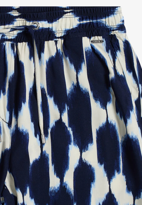 Cecil Neele High Waist Wide Leg Trousers - Navy