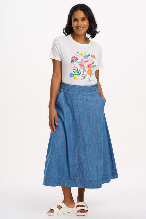 Sugarhill Maggie T Shirt - off white tropical hummingbird