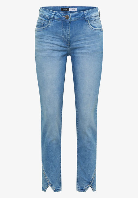 Cecil Scarlett Straight Leg Jeans- light blue wash