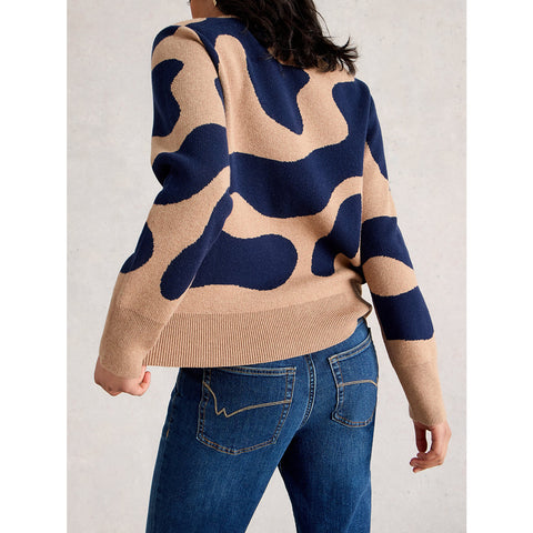 White Stuff Katie Abstract Jumper - Navy Multi