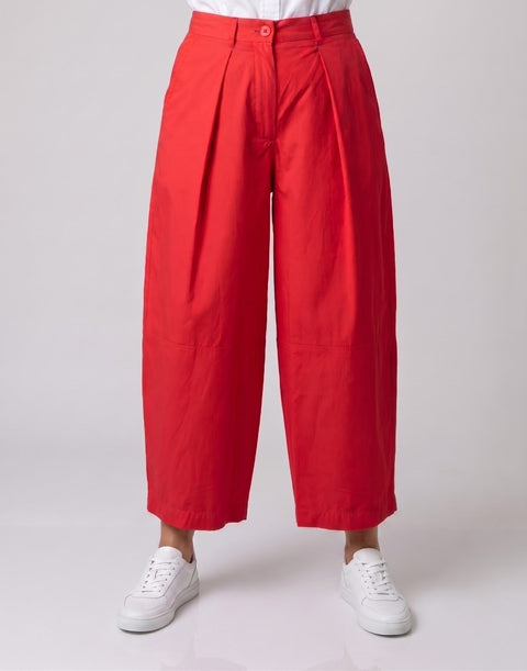 Kyla Cotton Trousers - Red