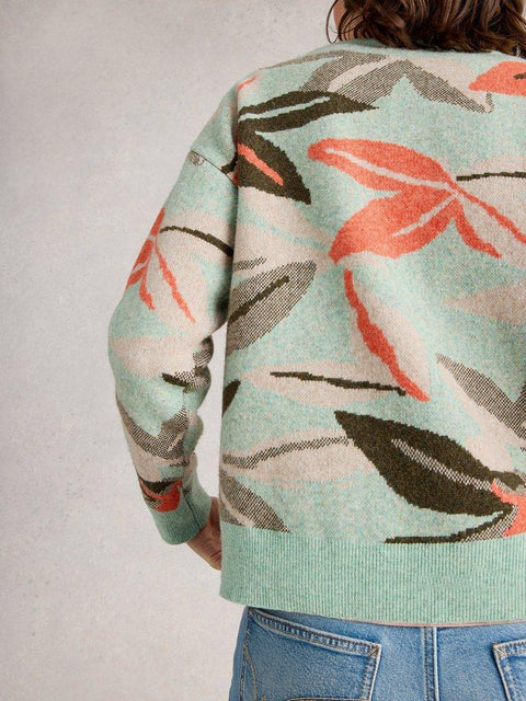 White Stuff Petal Jumper - Green Multi