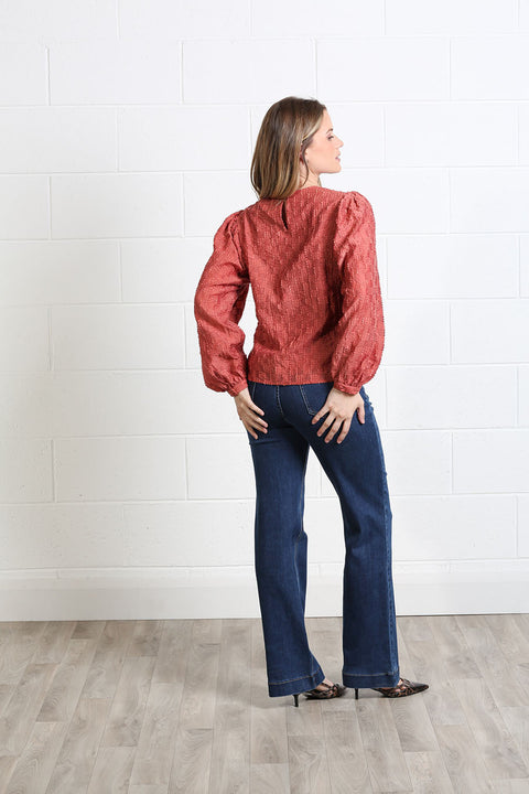 Rant & Rave Zeta Top -Terracotta